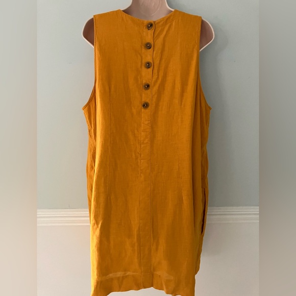 J Crew linen button back shift dress versatile simple yet chic minimalist XL - Picture 1 of 8